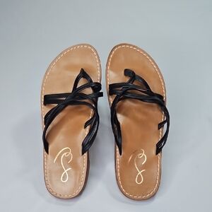 Sam Edelman Black Leather Strappy Sandals Size 7.5